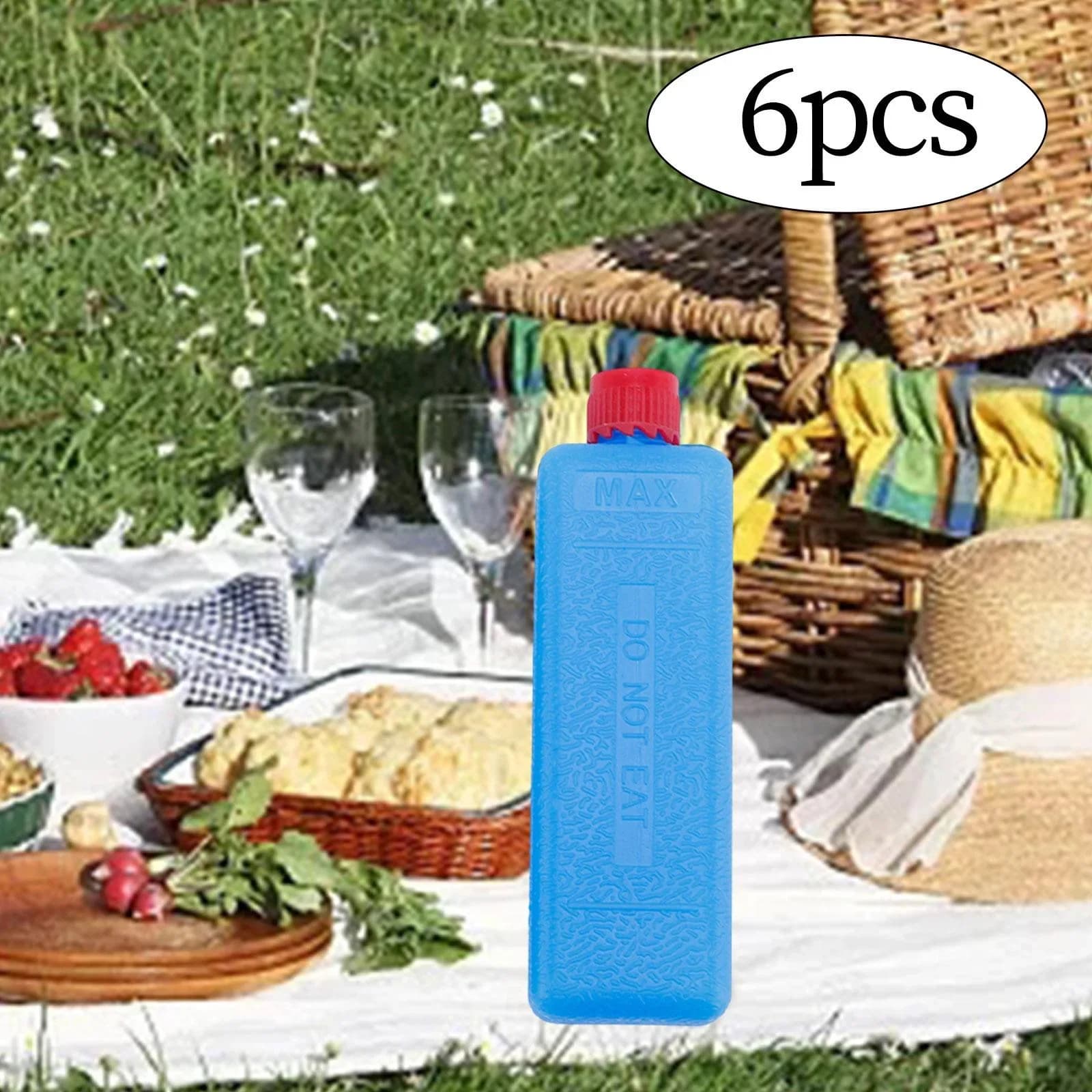 Bộ 6-12 Hộp Đá Khô Giữ Lạnh Tái Sử Dụng Đi Cắm Trại, Dã Ngoại, BBQ