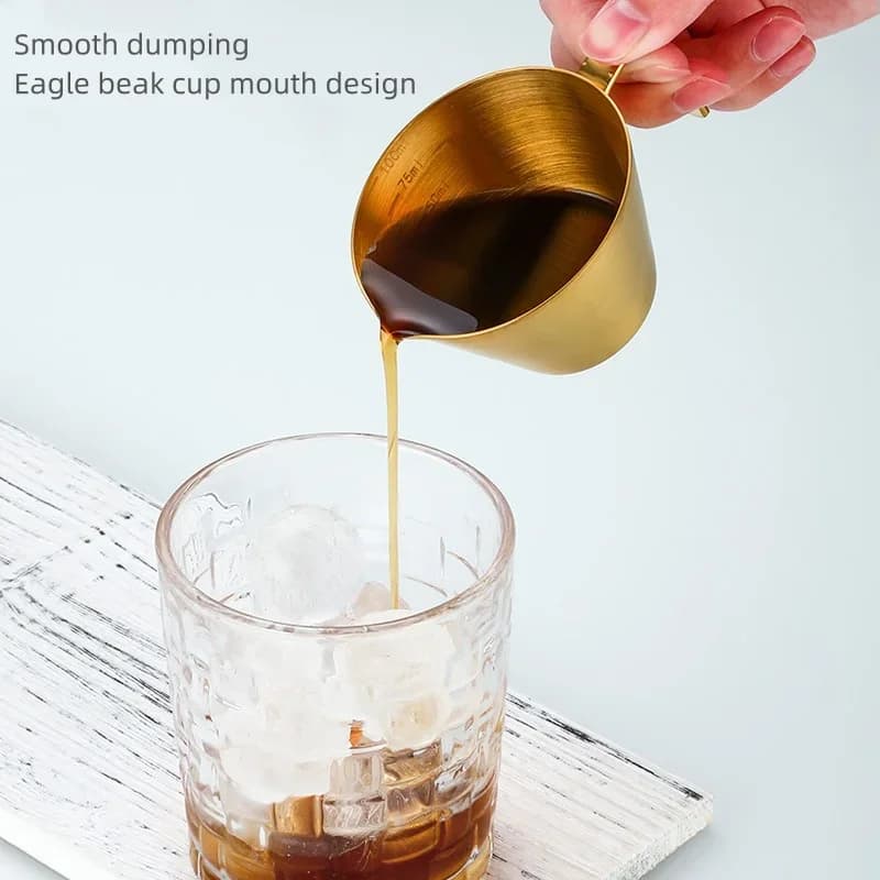 Cốc Đong Chiết Xuất Cà Phê Espresso Inox 304 Có Vạch Chia Tiện Lợi