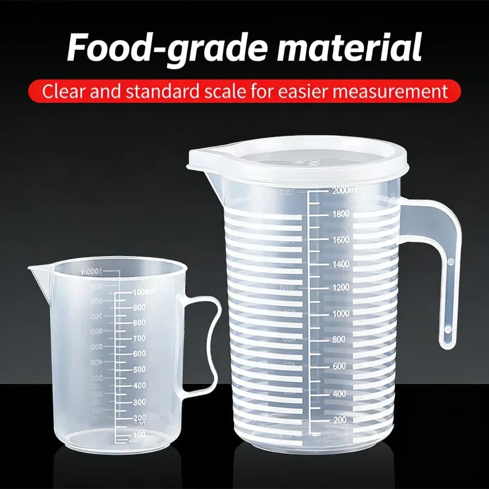 Ca đong định lượng chia vạch nhựa PC thực phẩm chịu nhiệt 100-5000ml cho nhà bếp và pha chế