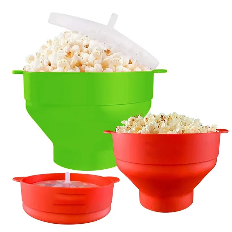Tô nổ bắp rang bơ silicon lò vi sóng gấp gọn có nắp không chứa BPA