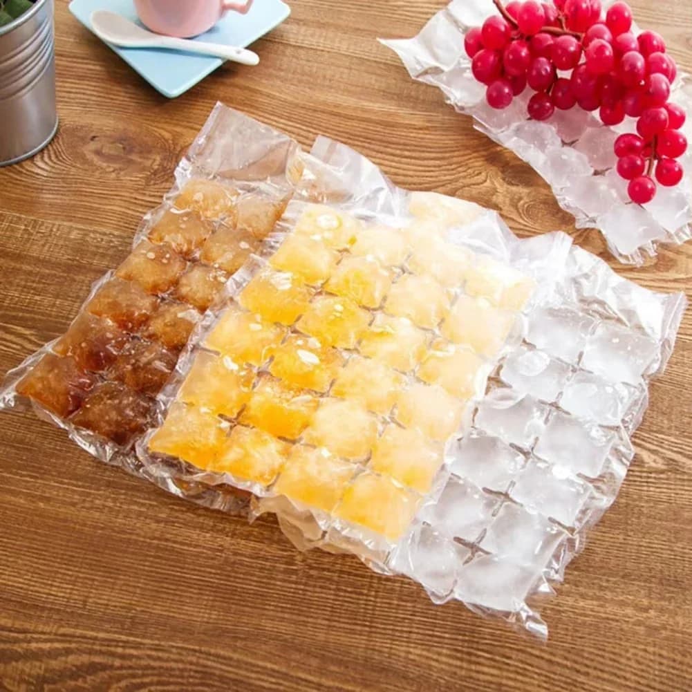 Túi làm đá viên dùng một lần 10-100 cái/gói, túi tạo đá tự khóa miệng tiện lợi