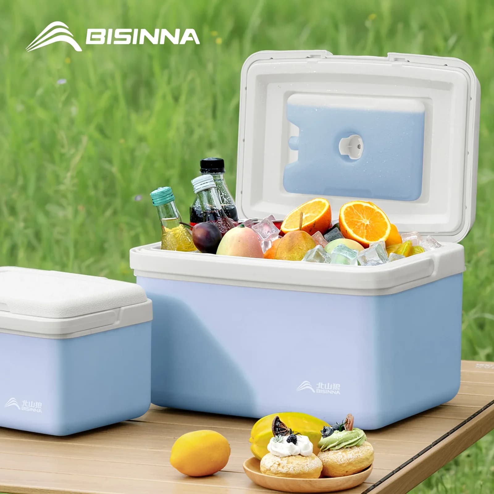 Thùng giữ nhiệt cắm trại BISINNA 6L/9L/15L di động cho câu cá, dã ngoại, ô tô