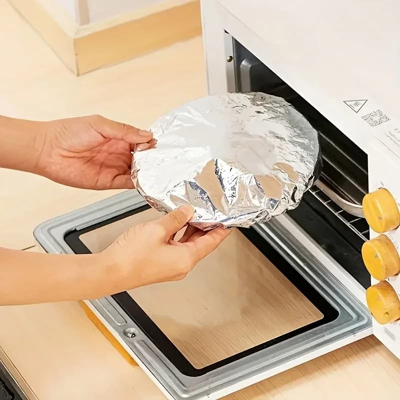 Set 10/100 Màng Bọc Giấy Bạc Bọc Bát Đĩa Cách Nhiệt Giữ Ấm Thực Phẩm Tiện Lợi