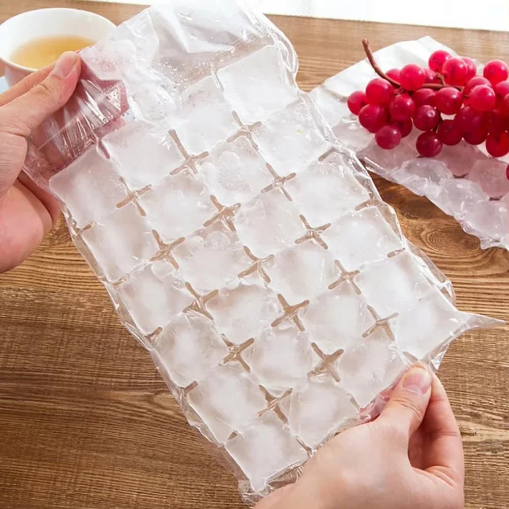 Túi làm đá viên dùng một lần 10-100 cái/gói, túi tạo đá tự khóa miệng tiện lợi