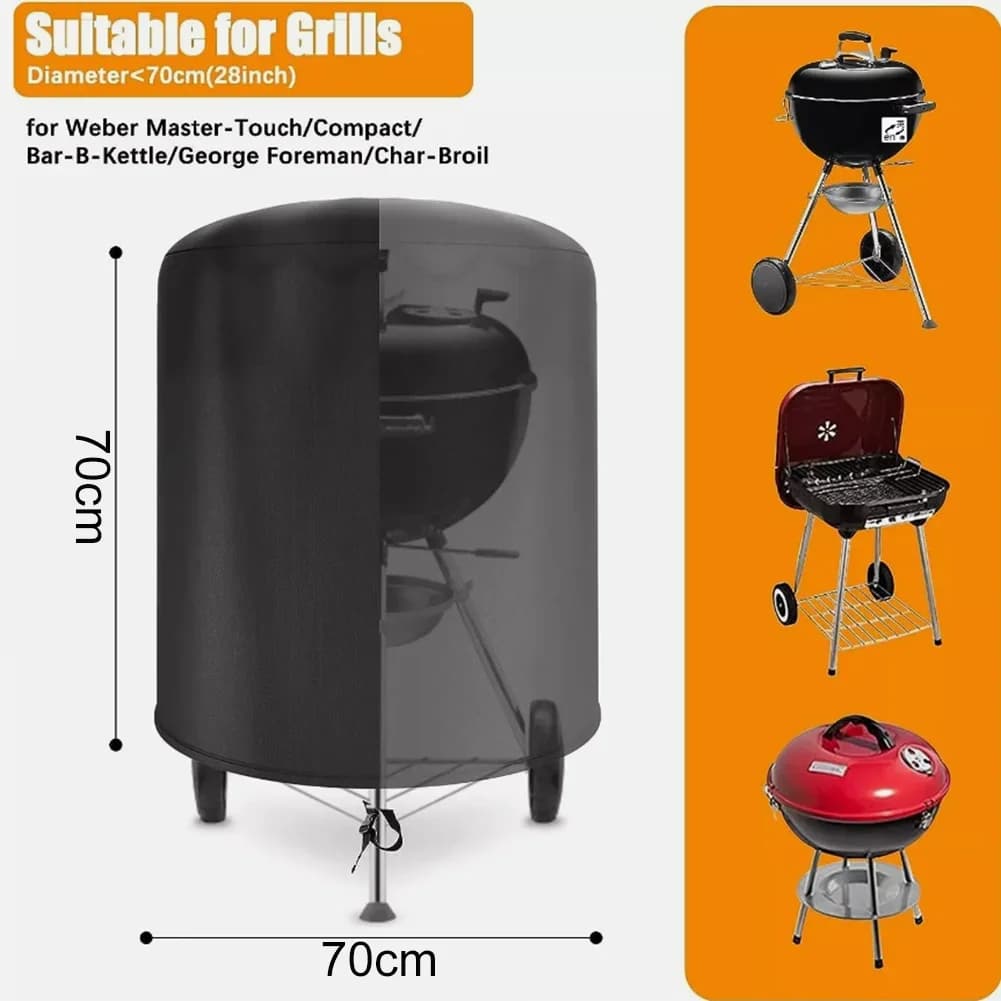 Bạt phủ bếp nướng BBQ Raweao chống nước ngoài trời hình tròn vải Oxford 57cm cho Weber