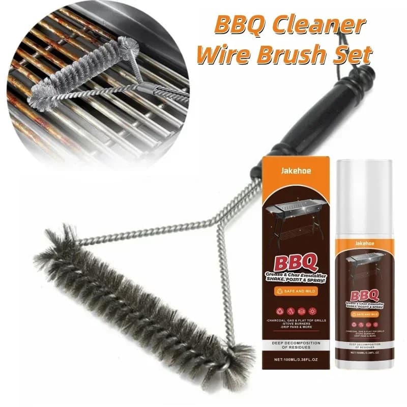 Cọ Vệ Sinh Bếp Nướng BBQ Bằng Dây Thép Không Gỉ Chống Dính Tiện Lợi