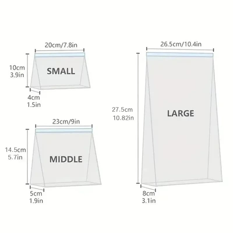 Set 10-90 túi zip bảo quản thực phẩm tươi sống chống rò rỉ trữ đông rau củ quả hạt thịt