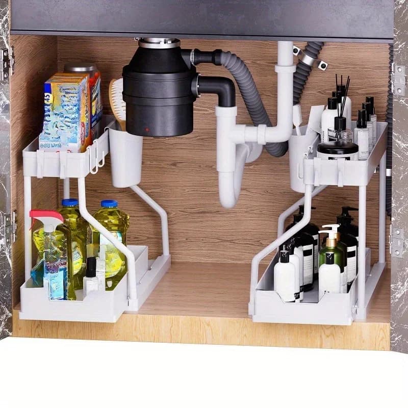 Kệ Kéo Nhiều Tầng Đa Năng Đựng Gia Vị Nhà Bếp, Đồ Dưới Bồn Rửa &amp; Nhà Tắm
