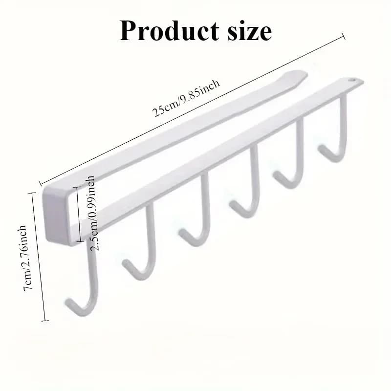 1 Giá Treo Nhà Bếp Đa Năng Giá Treo Cốc Ly 6 Móc Tiện Lợi