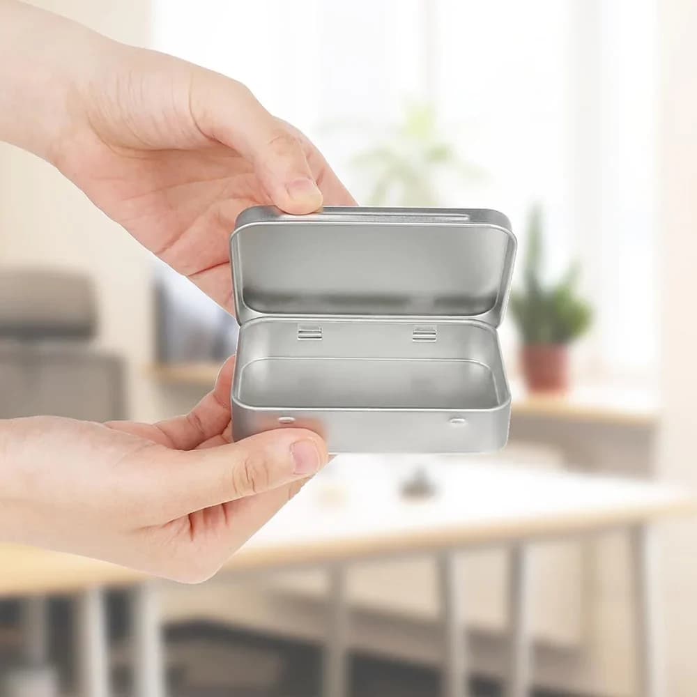 Bộ 6 Hộp Thiếc Bản Lề Mini Bằng Kim Loại Có Nắp Tiện Lợi - Đựng Kẹo, Đồ Thủ Công, Vật Dụng Nhỏ