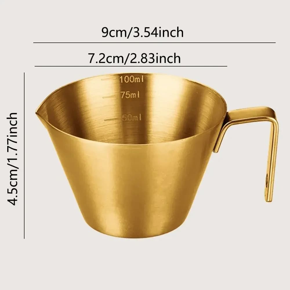 Cốc Đong Chiết Xuất Cà Phê Espresso Inox 304 Có Vạch Chia Tiện Lợi