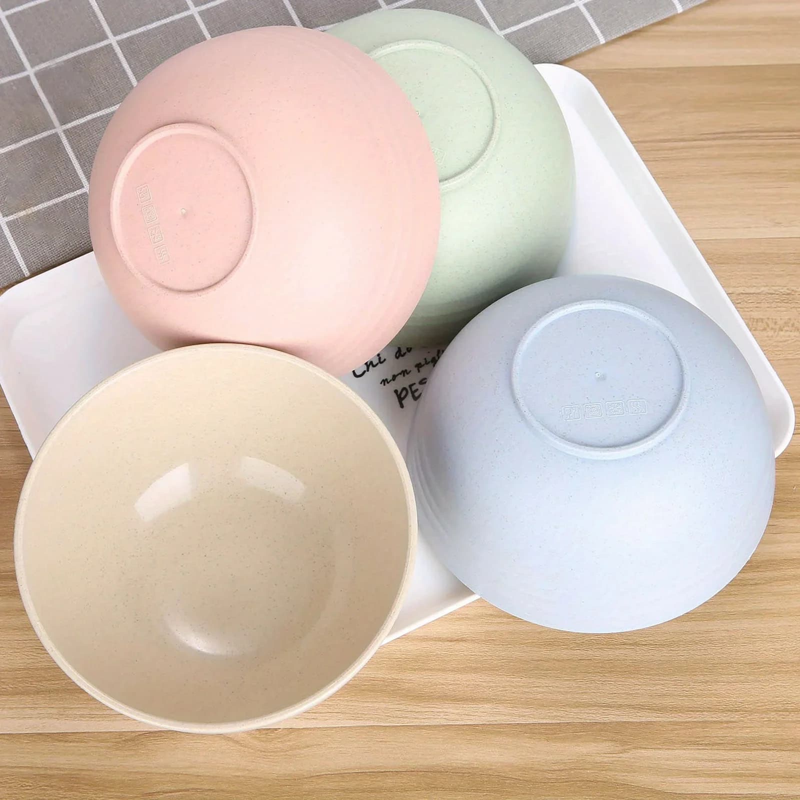 Bộ 4 Bát Nhựa PP 24 Ounce Không Vỡ Đựng Canh/Cơm/Ngũ Cốc Dùng Lò Vi Sóng