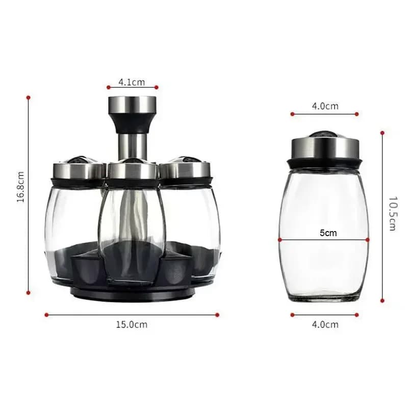 Hũ Thủy Tinh Đựng Gia Vị Tiêu Đường Kèm Giá Đỡ Tiện Lợi Cho Nhà Bếp MỚI