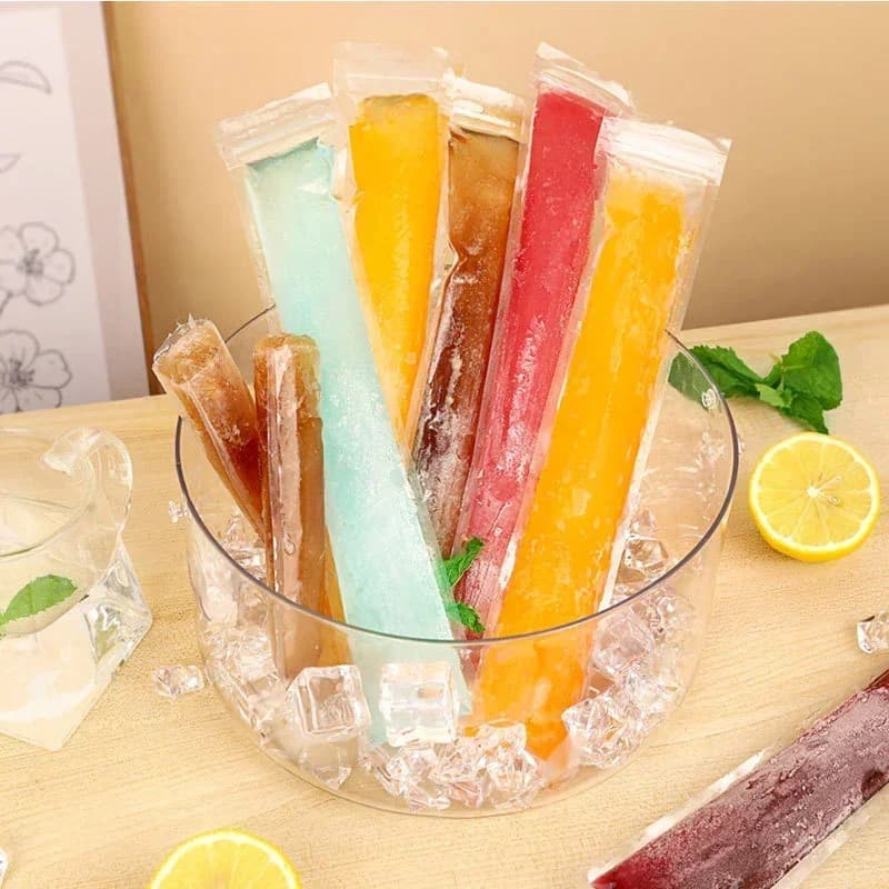 Set 50/100/200 Túi Làm Kem Trong Suốt Dùng Một Lần - Túi Đựng Nước Ép, Sữa Chua, Socola Tiện Lợi