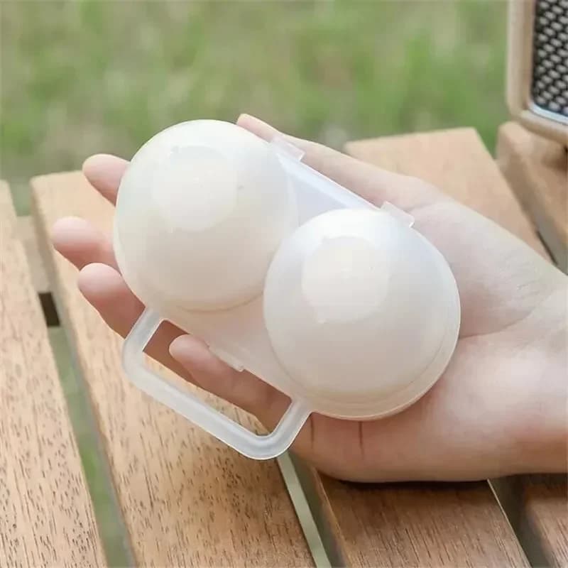Hộp Đựng Trứng 2 Ngăn Di Động Bằng Nhựa Chống Sốc Chống Vỡ Dã Ngoại (1 Cái)