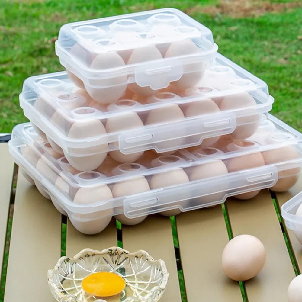 Hộp Đựng Trứng Tủ Lạnh Bằng Nhựa Khay Đựng Trứng Có Nắp Đậy Du Lịch