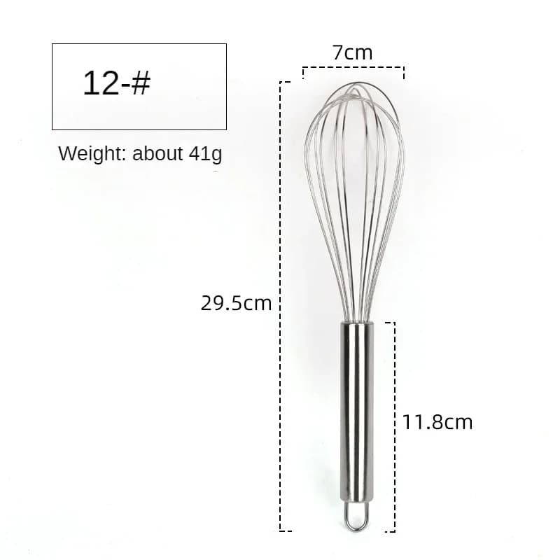 Phới lồng đánh trứng inox 6/8/10/12 inch cầm tay tiện lợi đánh kem bơ trộn bột làm bánh
