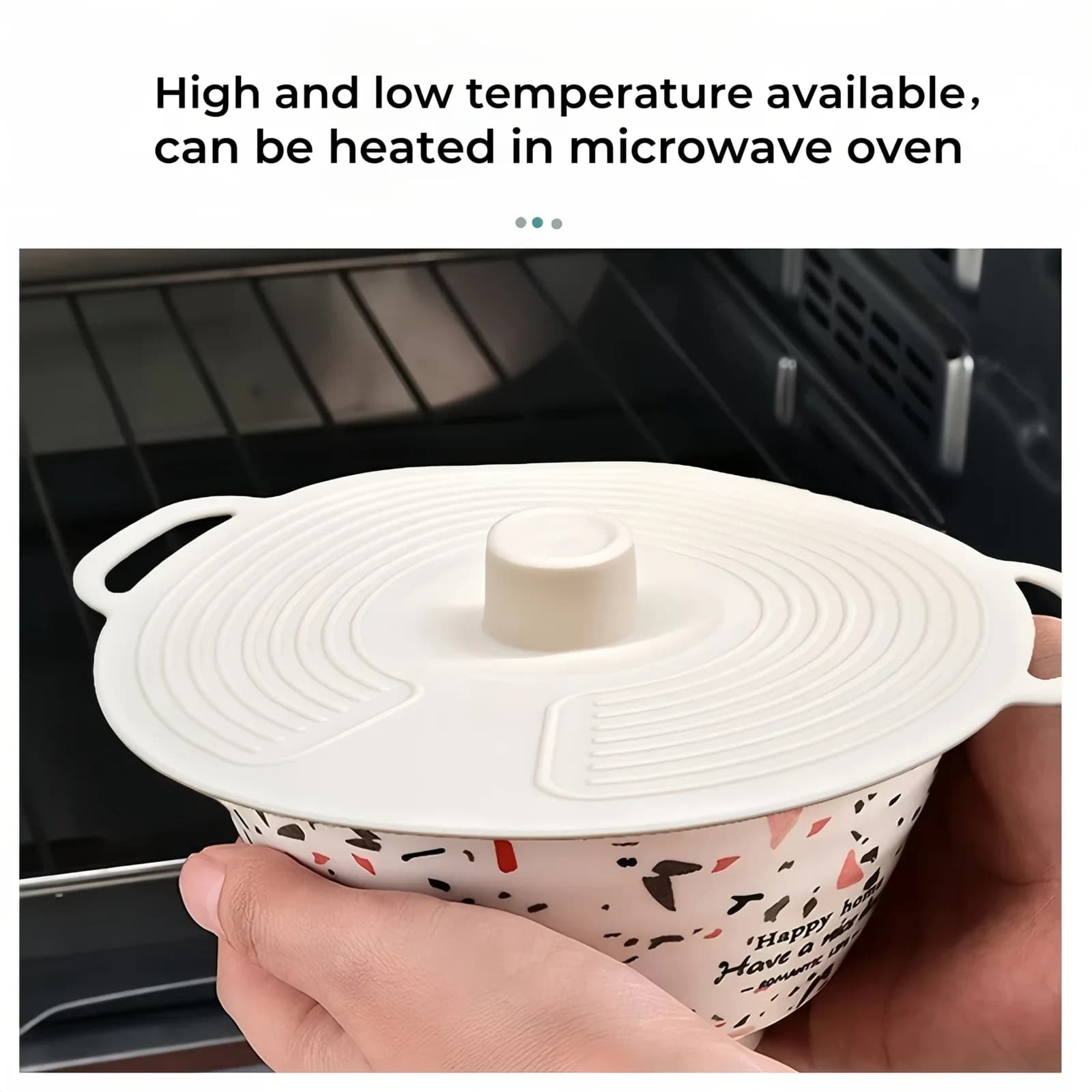 Bộ 3/6 Nắp Đậy Silicone Có Quai Cầm Kép Chịu Nhiệt Chống Bắn Lò Vi Sóng Tái Sử Dụng Cho Bát Đĩa Chảo