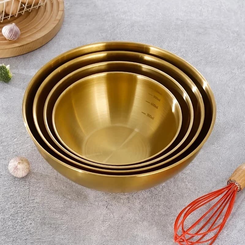Bộ 3 Thau Trộn Inox Cao Cấp Đựng Salad Nhào Bột Tiện Lợi Cho Nhà Bếp