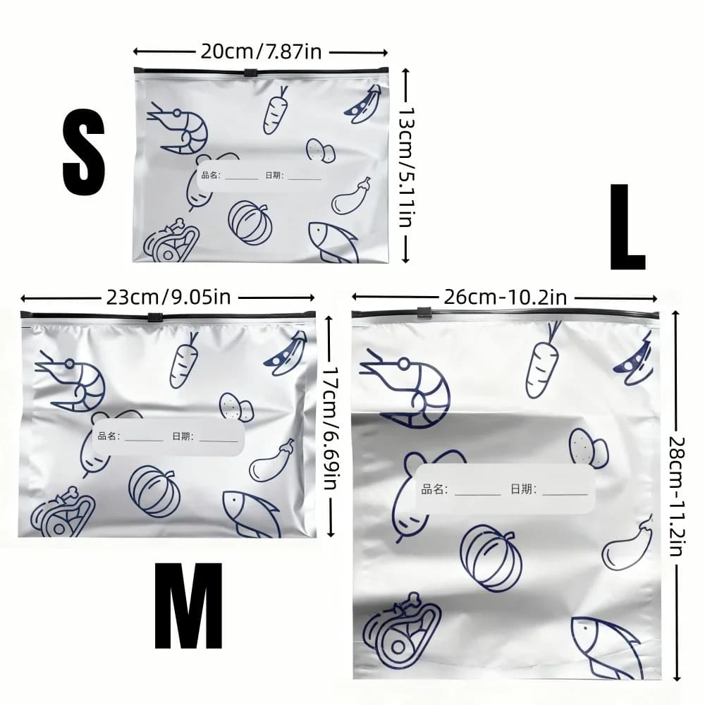 Túi Nhôm Đựng Thực Phẩm 10/60 Chiếc Túi Zip Bảo Quản Khử Mùi Tiện Lợi