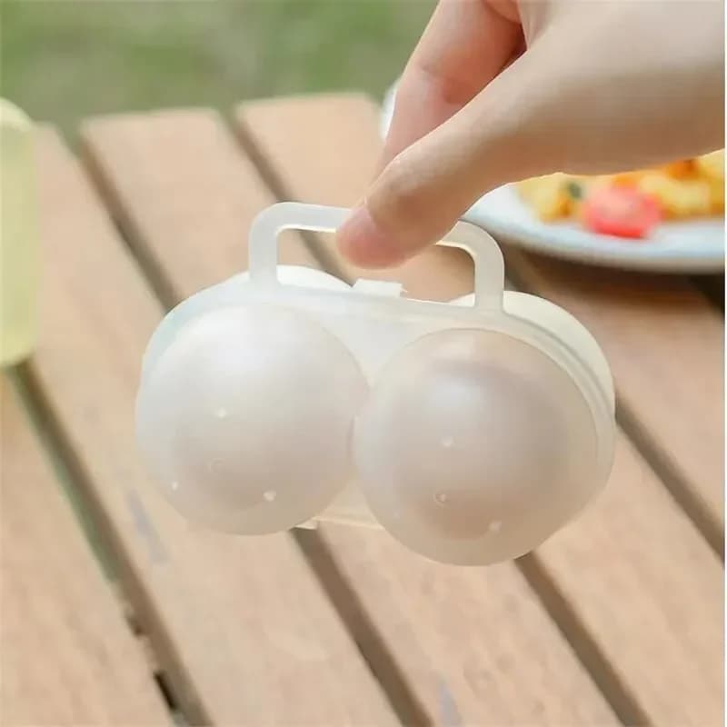 Hộp Đựng Trứng 2 Ngăn Di Động Bằng Nhựa Chống Sốc Chống Vỡ Dã Ngoại (1 Cái)