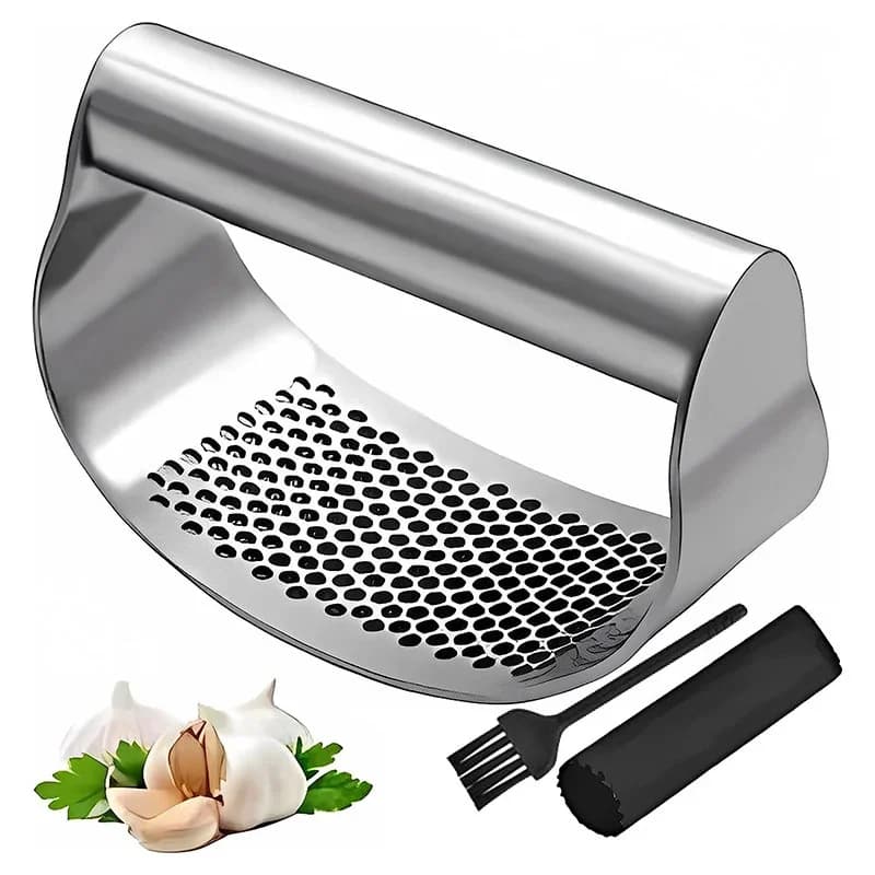 Dụng Cụ Nghiền Ép Tỏi Gừng Dạng Bập Bênh Bằng Thép Không Gỉ Cao Cấp