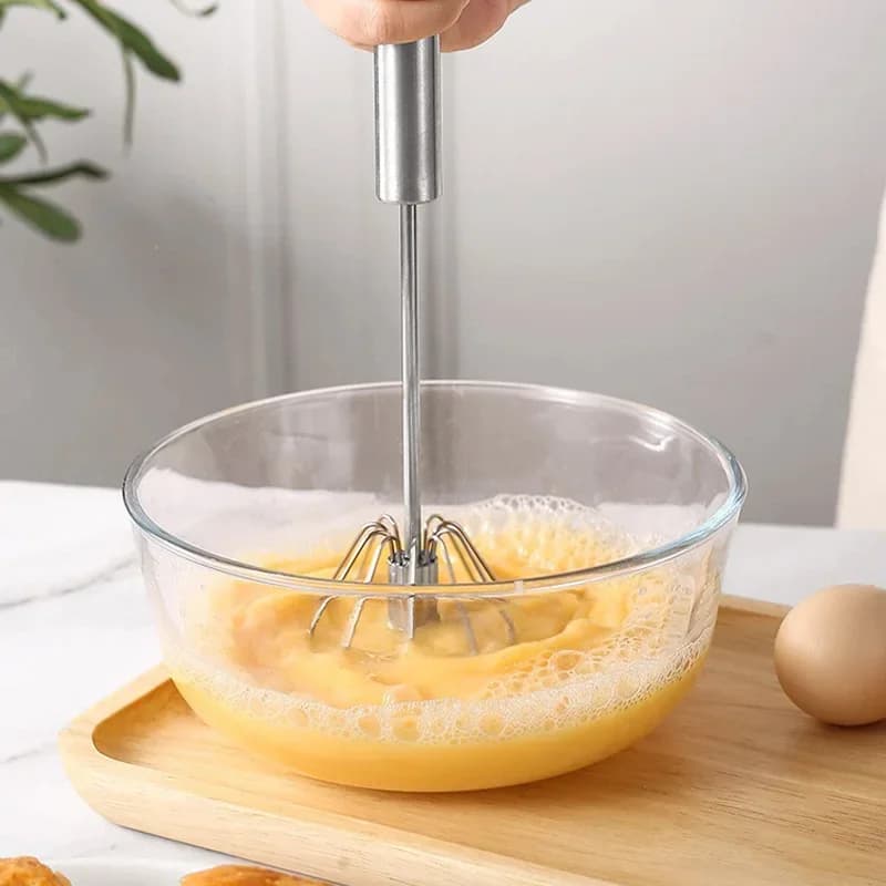 Cây đánh trứng bán tự động xoay tay, que đánh kem trộn bột làm bánh tiện lợi