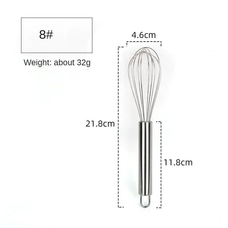 Phới lồng đánh trứng inox 6/8/10/12 inch cầm tay tiện lợi đánh kem bơ trộn bột làm bánh