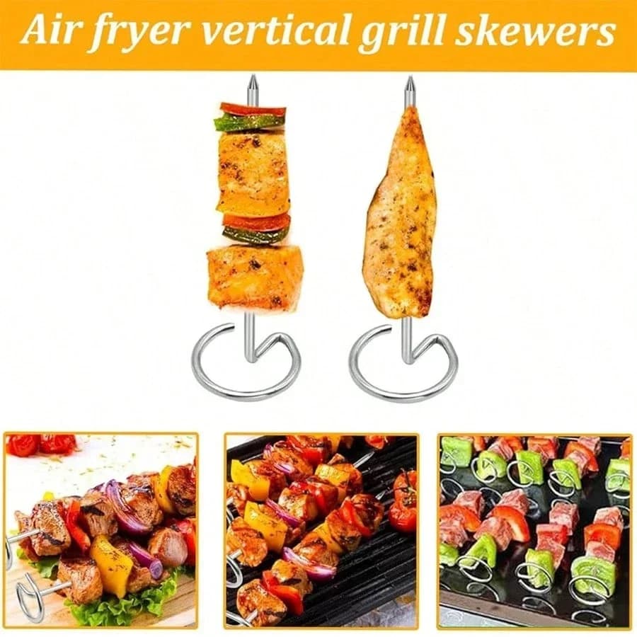 Bộ 10/20/30 Xiên Nướng BBQ Inox Tái Sử Dụng Cho Thịt Nướng Kebab Tiện Dụng