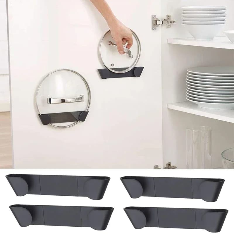 Bộ 1/2/4 Giá Treo Nắp Xoong Nồi Dán Tường Không Cần Khoan Tiện Lợi