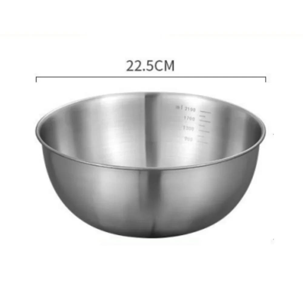 Bộ thau trộn inox có vạch chia dung tích cho làm bánh, nấu nướng và bảo quản thực phẩm nhà bếp