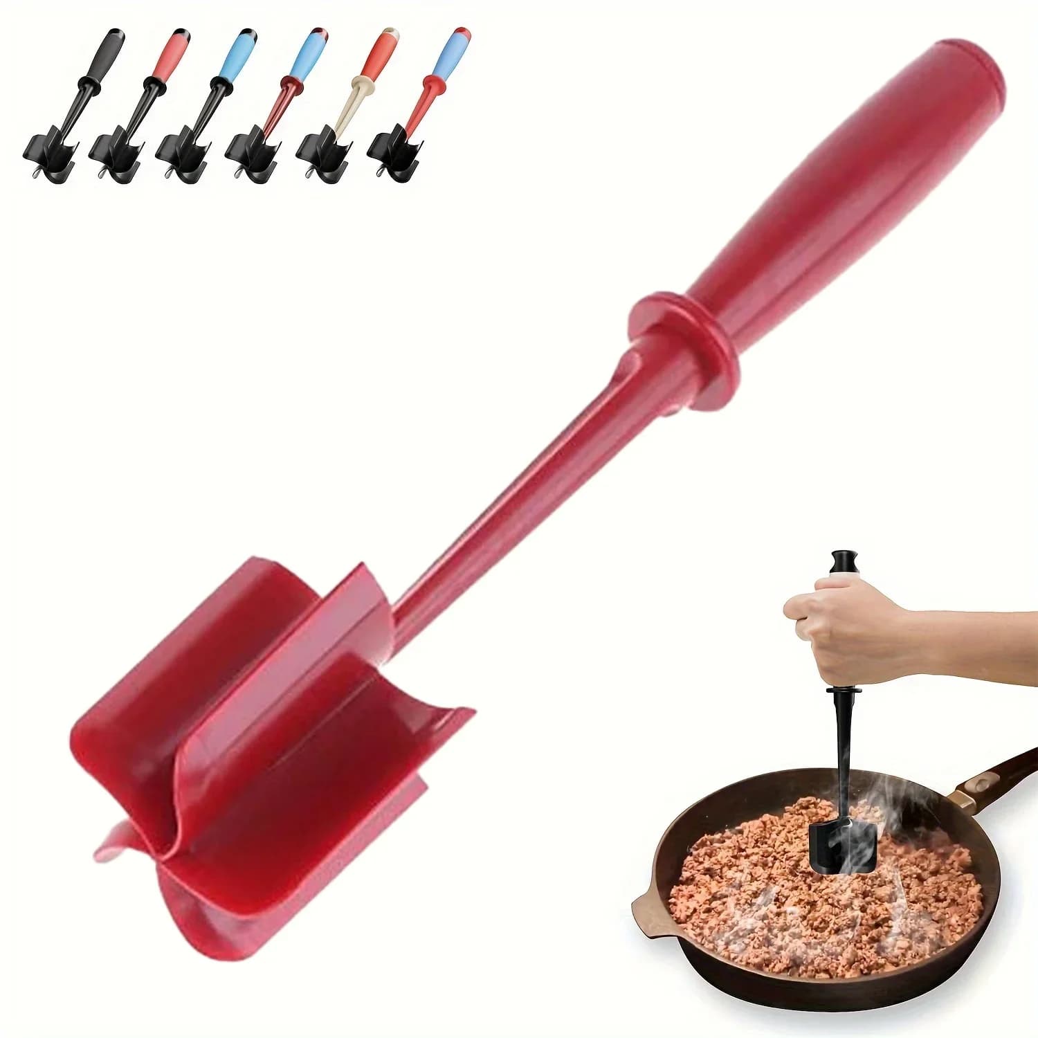 Dụng Cụ Băm & Dầm Thịt 5 Lưỡi Chống Dính Cho Burger/Khoai Tây Nghiền | Chịu Nhiệt Dùng Máy Rửa Chén