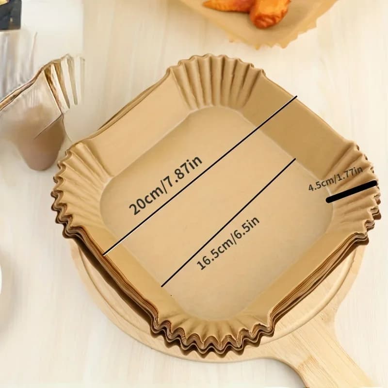 Giấy nến lót nồi chiên không dầu dùng một lần chống dầu chống thấm nước hình tròn, vuông và chữ nhật