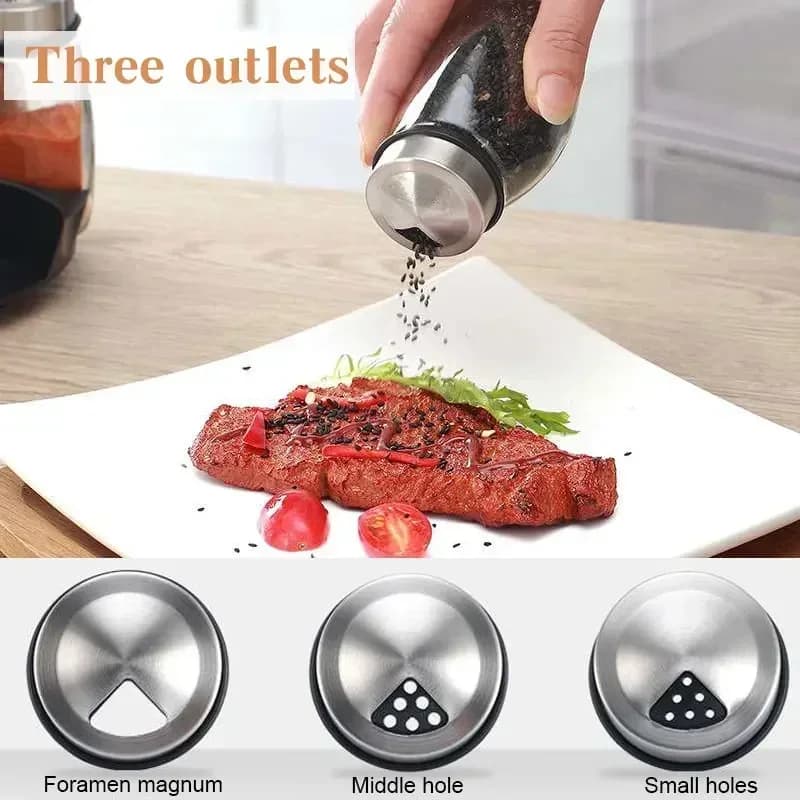 Hũ Thủy Tinh Đựng Gia Vị Tiêu Đường Kèm Giá Đỡ Tiện Lợi Cho Nhà Bếp MỚI