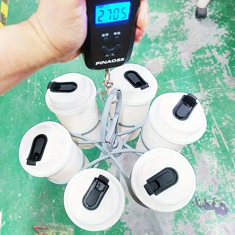 Khay đựng đồ uống 6 ngăn gấp gọn kèm quai xách mang đi dã ngoại tiện lợi (1/2 cái)