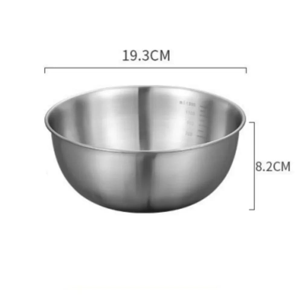 Bộ thau trộn inox có vạch chia dung tích cho làm bánh, nấu nướng và bảo quản thực phẩm nhà bếp