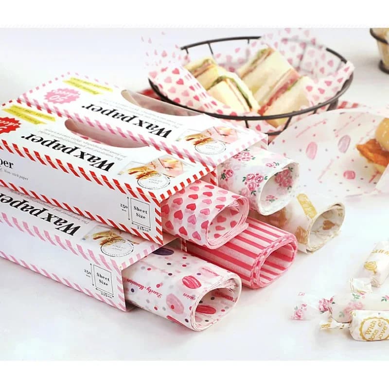 Set 50 tờ giấy nến gói thực phẩm chống thấm dầu cho bánh mì, sandwich, burger, khoai tây chiên