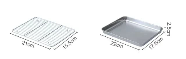 Khay nướng inox kèm giá lưới đa năng cho lò nướng BBQ bánh ngọt