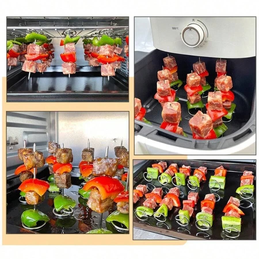 Bộ 10/20/30 Xiên Nướng BBQ Inox Tái Sử Dụng Cho Thịt Nướng Kebab Tiện Dụng