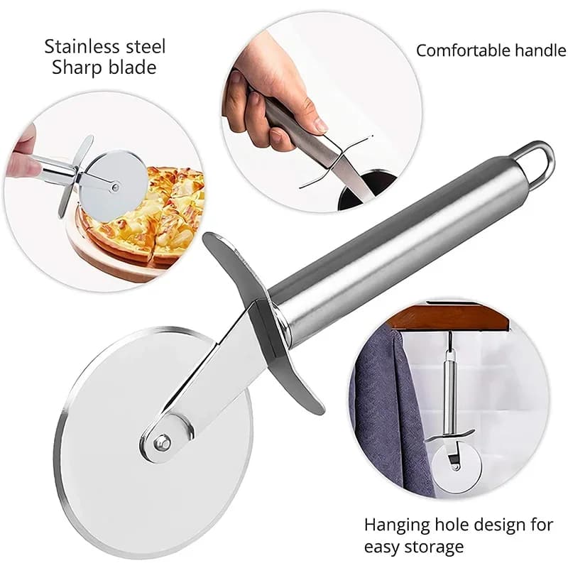 Dao cắt pizza dạng lăn inox cao cấp tiện dụng cho nhà bếp