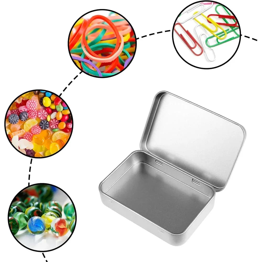 Bộ 6 Hộp Thiếc Bản Lề Mini Bằng Kim Loại Có Nắp Tiện Lợi - Đựng Kẹo, Đồ Thủ Công, Vật Dụng Nhỏ