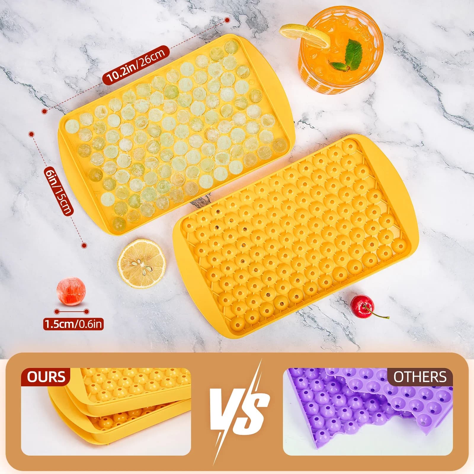 Khay làm đá viên tròn mini 104 ô tiện lợi cho quầy bar, cocktail, cà phê