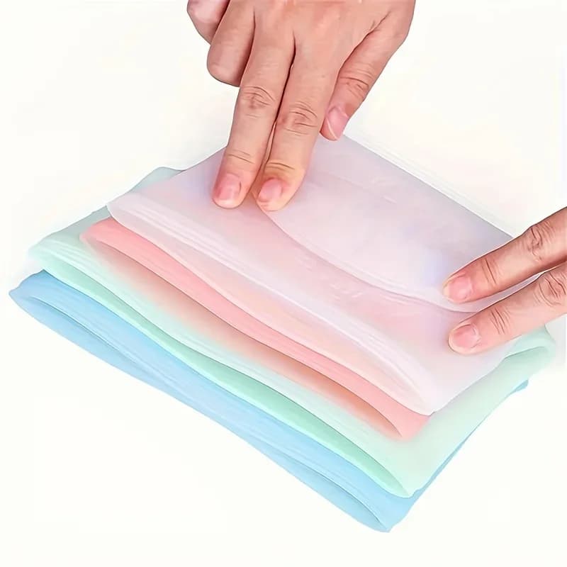 Set 1/3 Túi Silicon Đựng Thực Phẩm Ziplock Chống Rò Rỉ Bảo Quản Tủ Lạnh