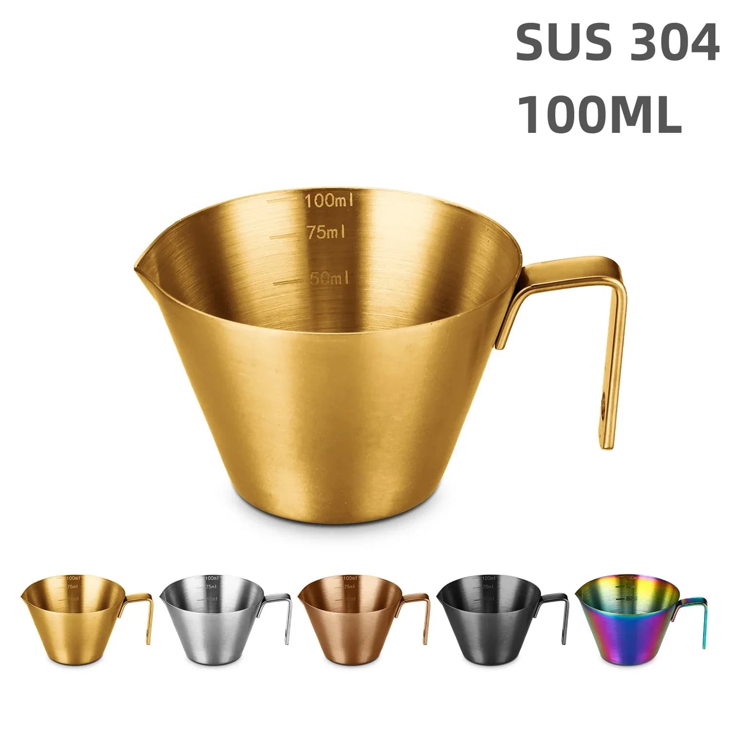 Cốc Đong Chiết Xuất Cà Phê Espresso Inox 304 Có Vạch Chia Tiện Lợi