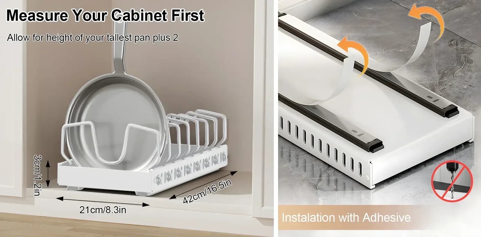 Kệ Trượt Đa Năng Kéo Rút Đựng Nắp Vung, Gia Vị & Bát Đĩa Nhà Bếp
