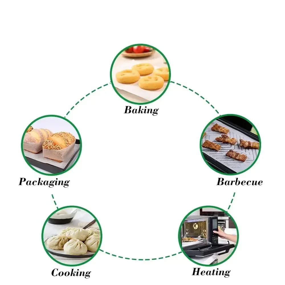 Giấy Nến Nướng Bánh Cắt Sẵn Chống Dính Cho Lò Nướng, Nồi Chiên Không Dầu, Bánh Quy