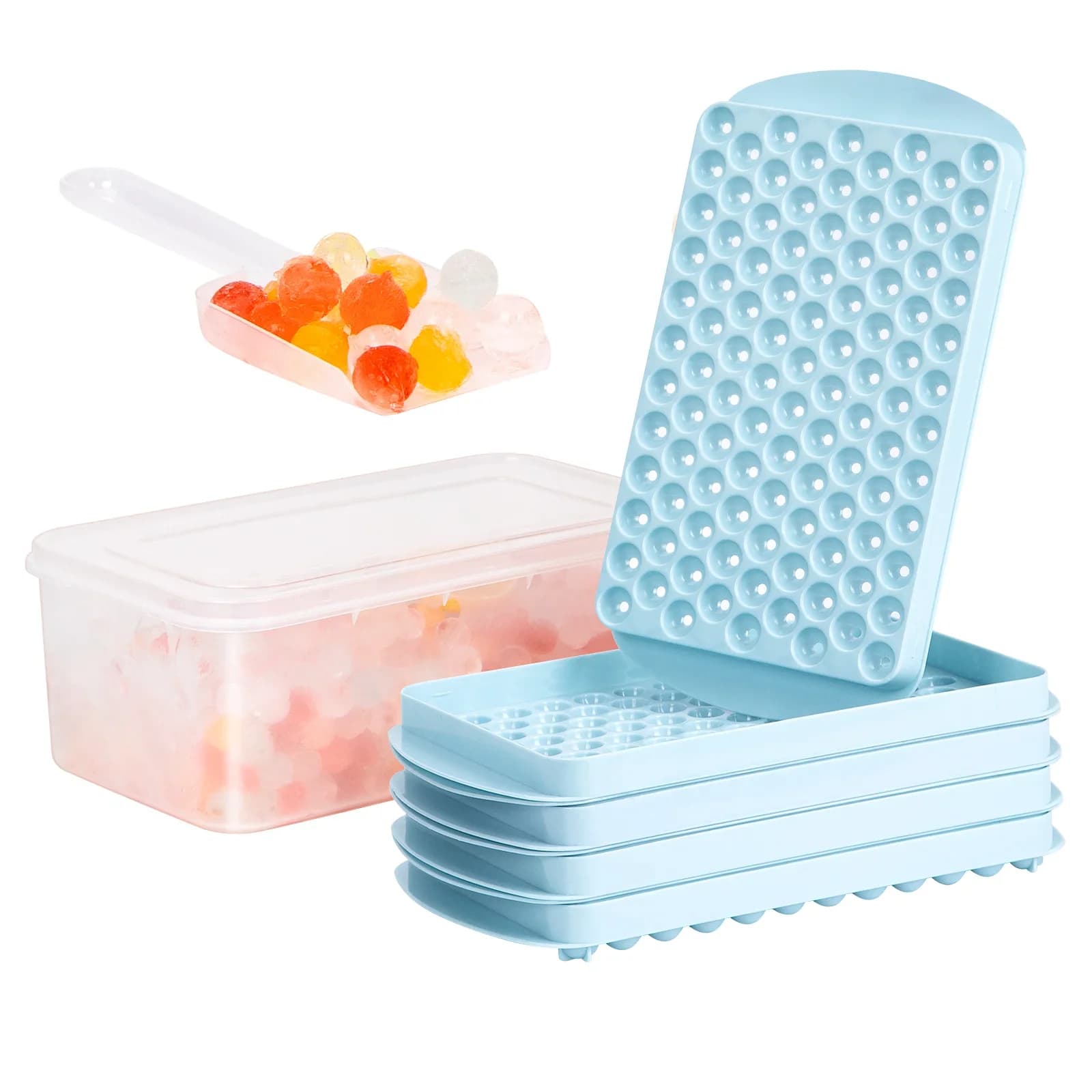 Khay làm đá viên tròn mini 104 ô tiện lợi cho quầy bar, cocktail, cà phê