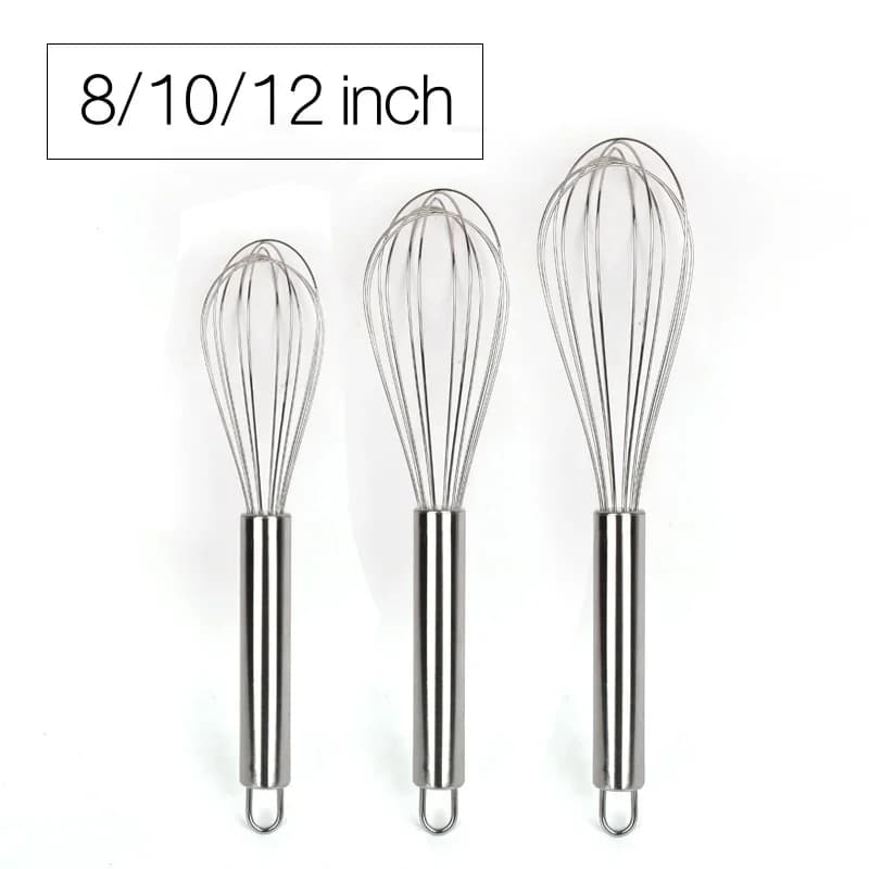 Phới lồng đánh trứng inox 6/8/10/12 inch cầm tay tiện lợi đánh kem bơ trộn bột làm bánh