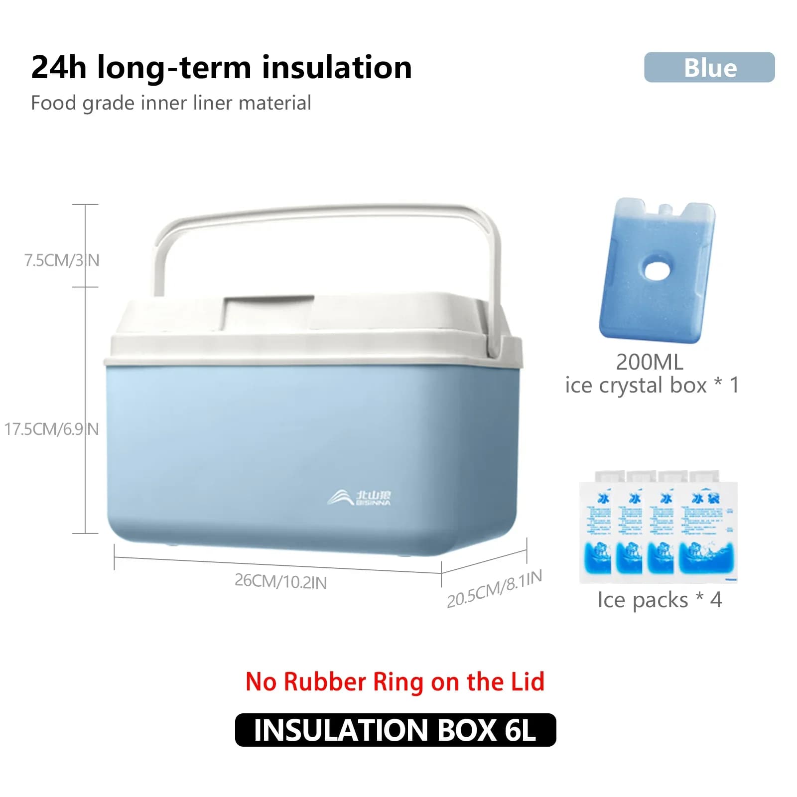 Thùng giữ nhiệt cắm trại BISINNA 6L/9L/15L di động cho câu cá, dã ngoại, ô tô