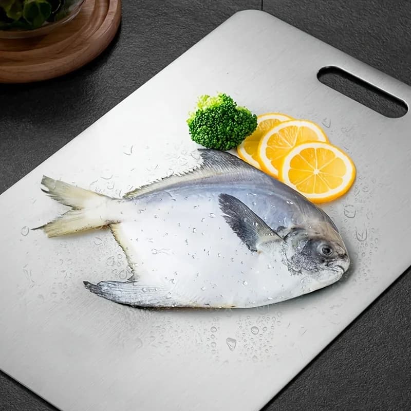 Bộ 2 Thớt Inox Cao Cấp Chống Trượt Cắt Thịt & Rau Củ | Không Chứa BPA & Chống Rỉ Sét